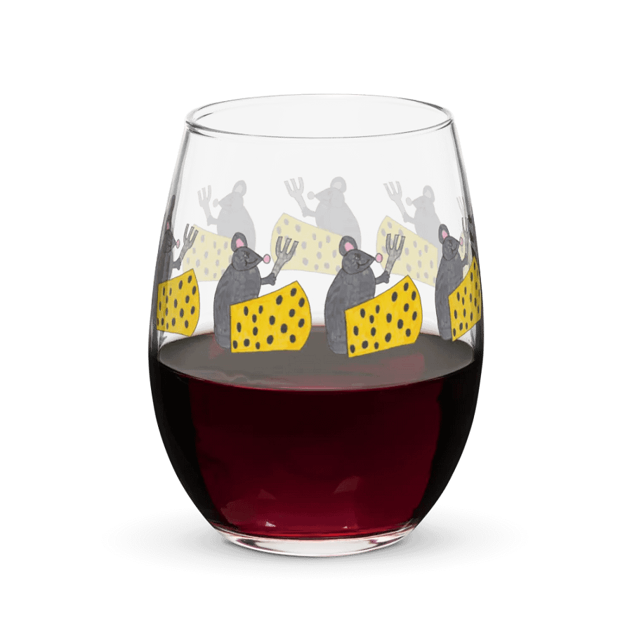 Cheese mouse Stemless Wine Glass product image (6)