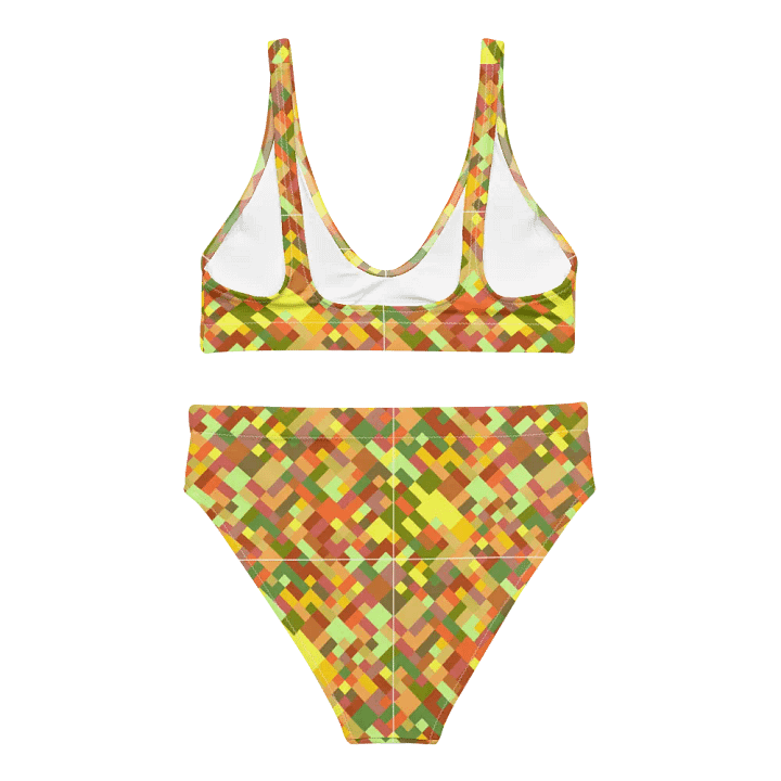 Colorful Mosaic Pattern Design High Waisted Bikini - v2 product image (2)