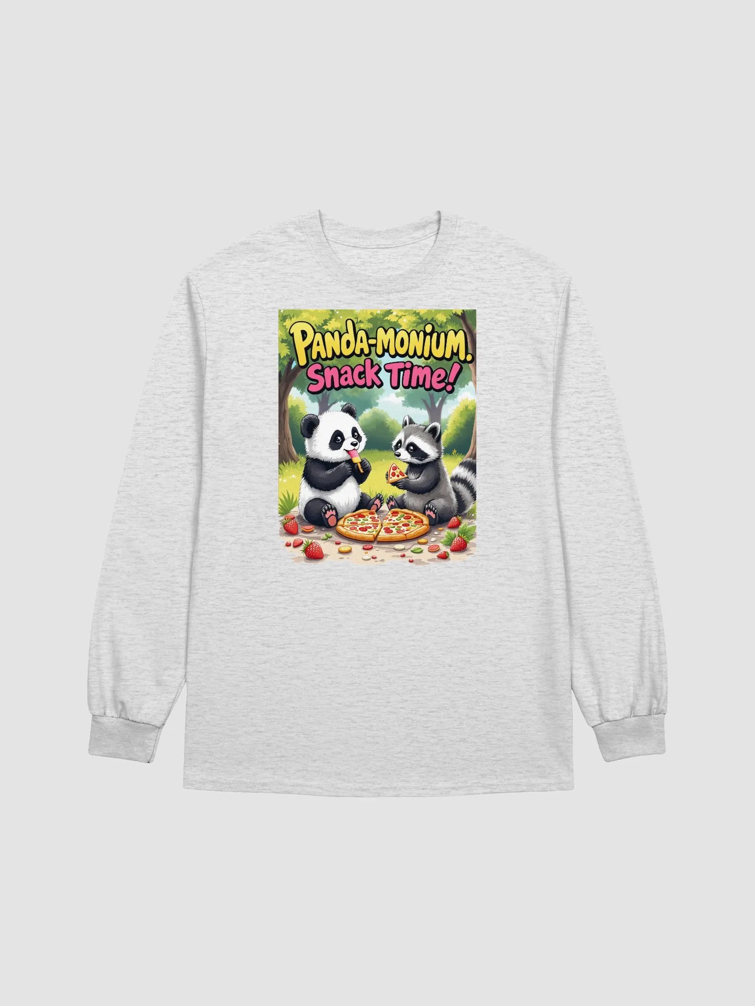 Panda-monium Snack Time Long Sleeve Tee product image (9)