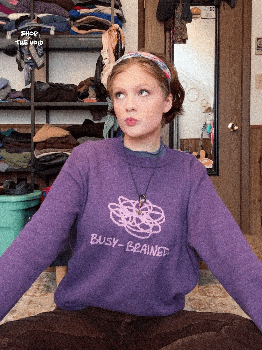 BUSY-BRAINED (duotone purple) knitwear classic crewneck product image (4)