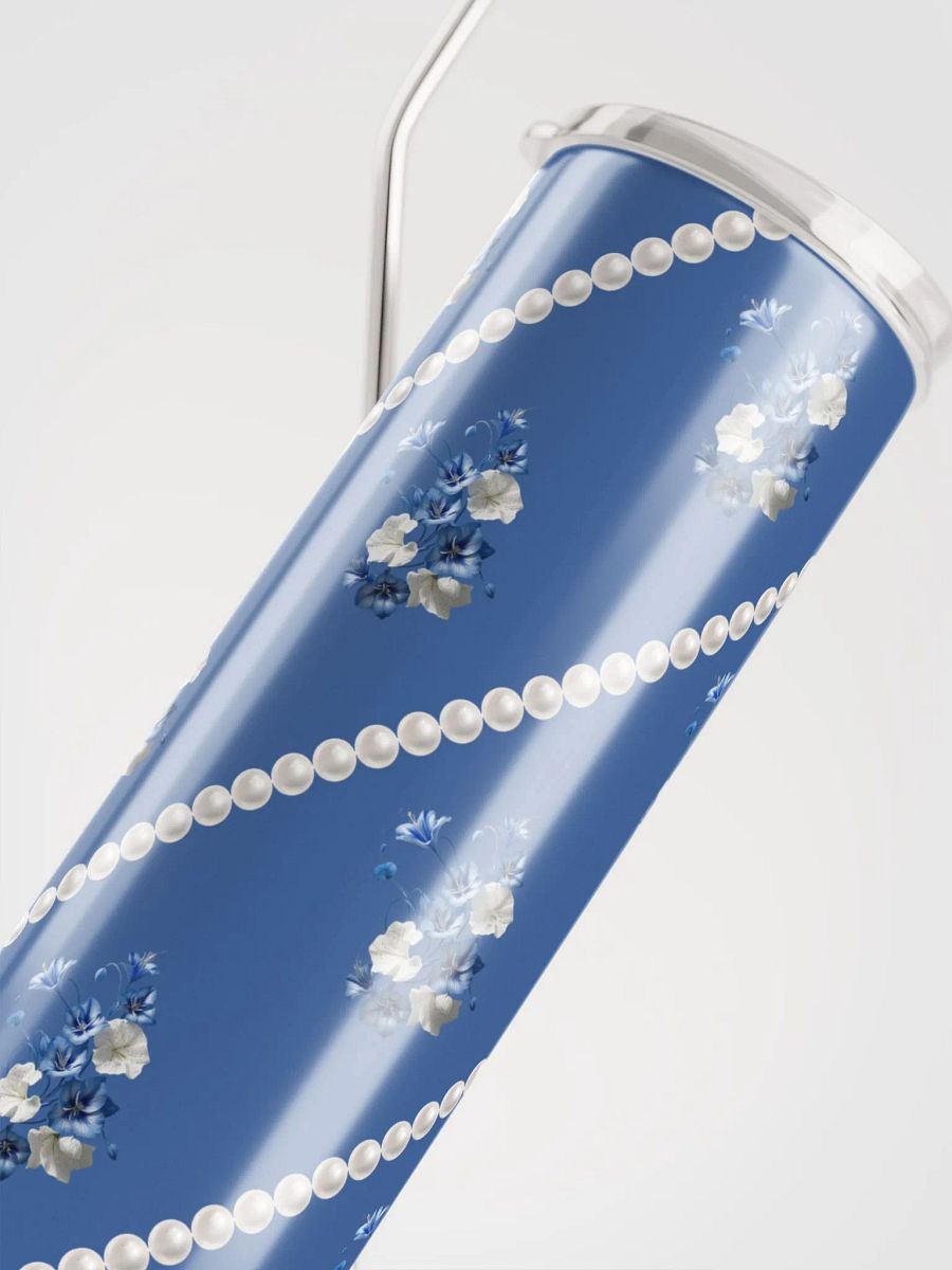Blue Stainless Steel Tumbler With Blue Flowers product image (4)
