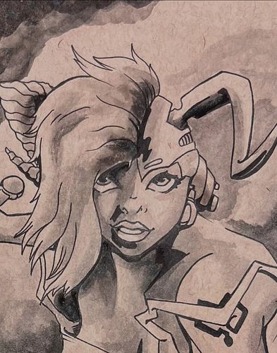 Grayscale on the new face!

#brimstonestudios #illustration #characterart #fantasyart #devil #demon #cyborg #cyberpunk #ink #...