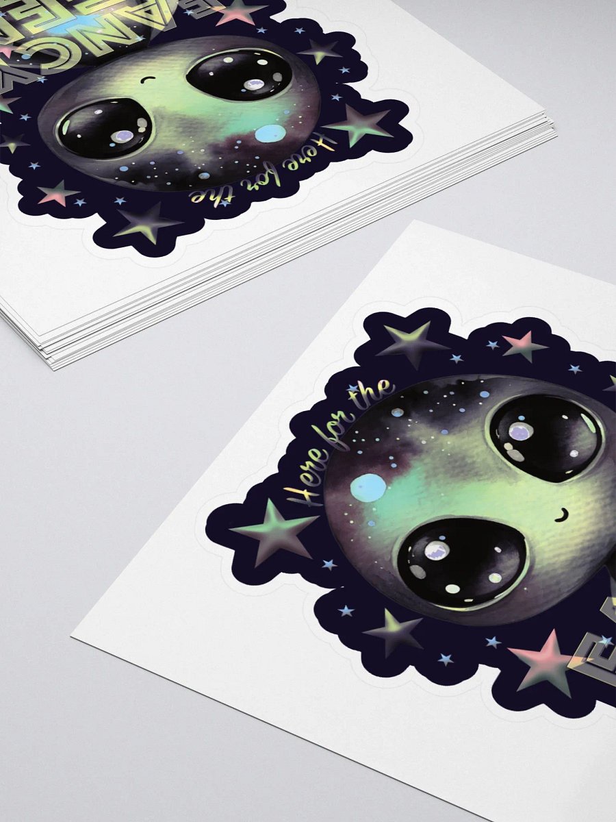 Fancy Alien Sticker (Silver/Green Dude) product image (7)