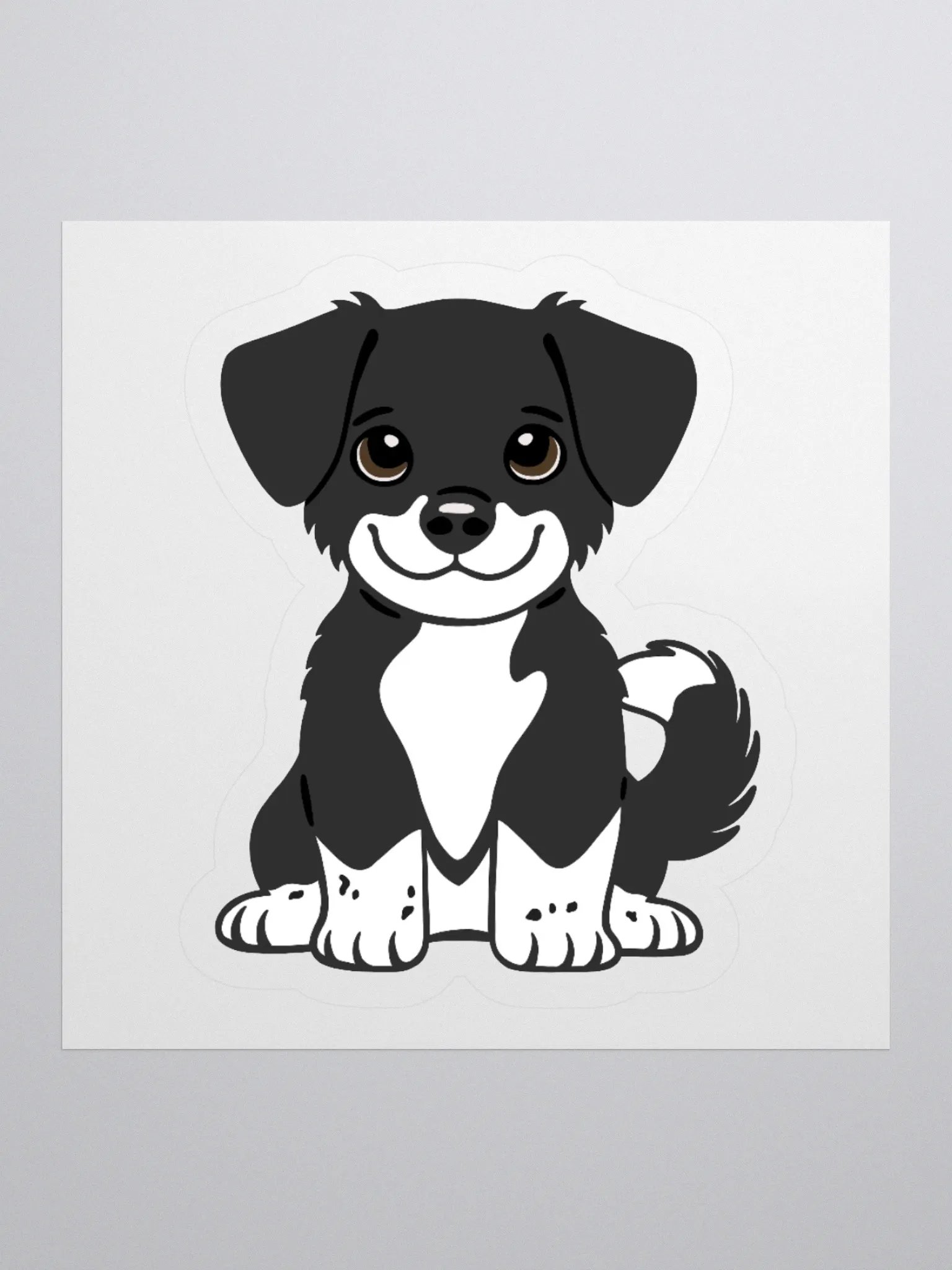 BLACK & WHITE LABRADOR PUPPY STICKER product image (3)