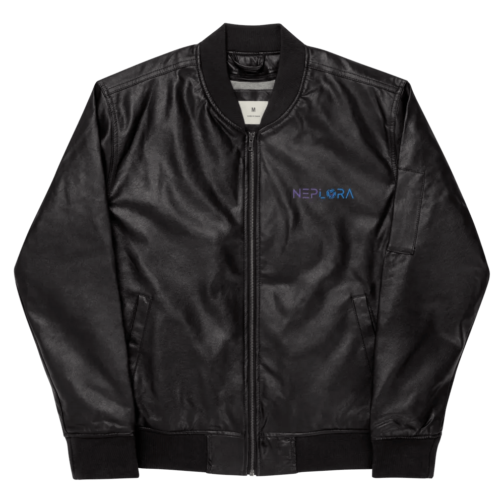 Neplora Leather Bomber Jacket product image (9)