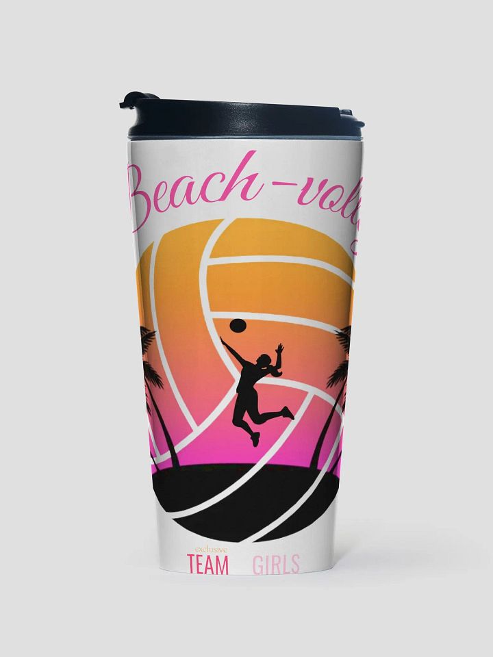 Sunset Volley: Beach Volley Stainless Steel Travel Mug product image (1)