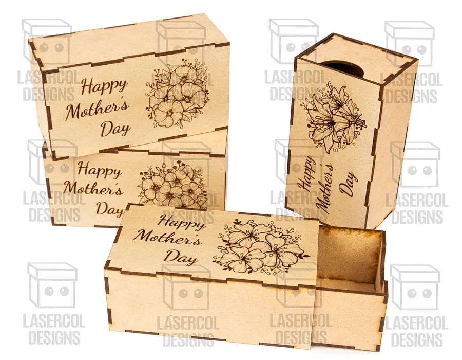 Mother's Day Gift Boxes (2 Sizes, 4 Styles) - Laser Cut Files product image (5)