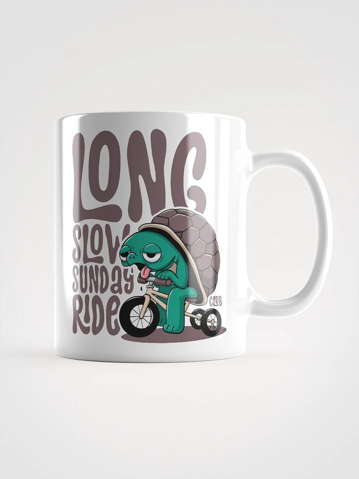 Funny Cycling Mug – Long Slow Sunday Ride Club | Tired Turtle on Trike product image (1)