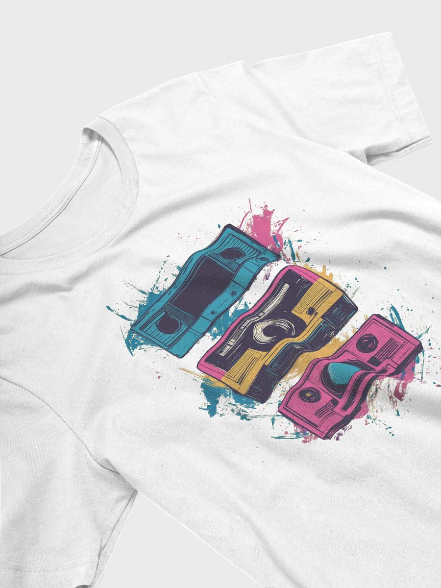Retro Cassette Stack (Black/white T-shirt) product image (3)