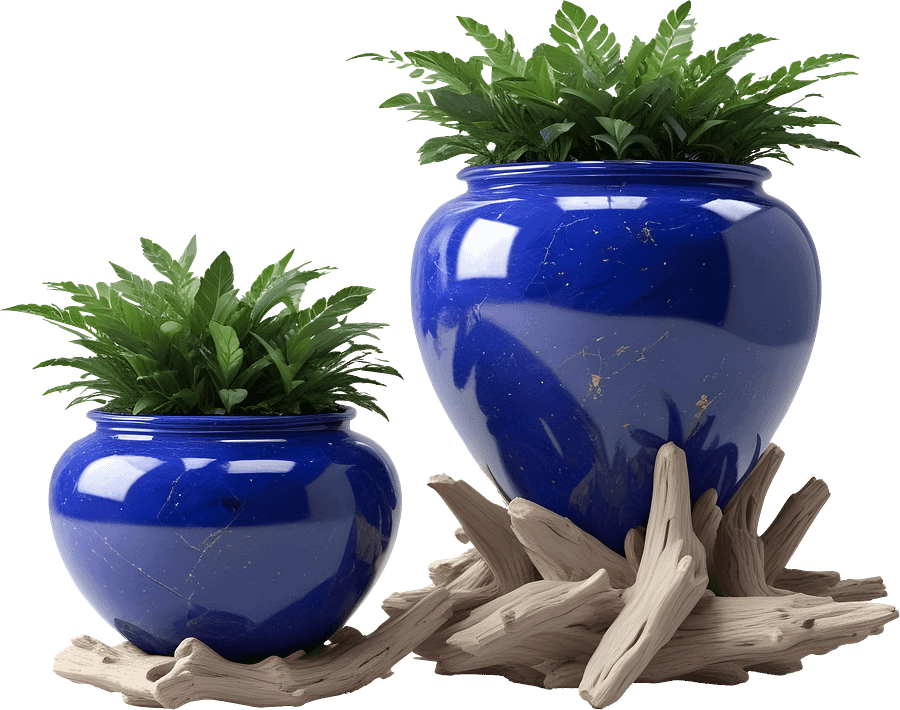 Wood & Lapis Elegance – Vase PNG product image (1)