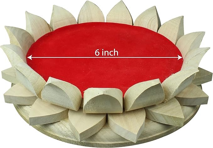 Parth Pooja Wooden Lotus Kamal Aasan-Where god Resides, Made of ShriParni Wood for Keeping Maha Meru Shri Yantra product image (1)