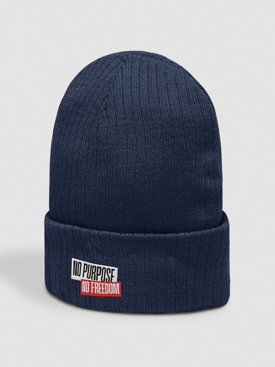 Dual Message Ribbed Beanie | no purpose no freedom product image (58)
