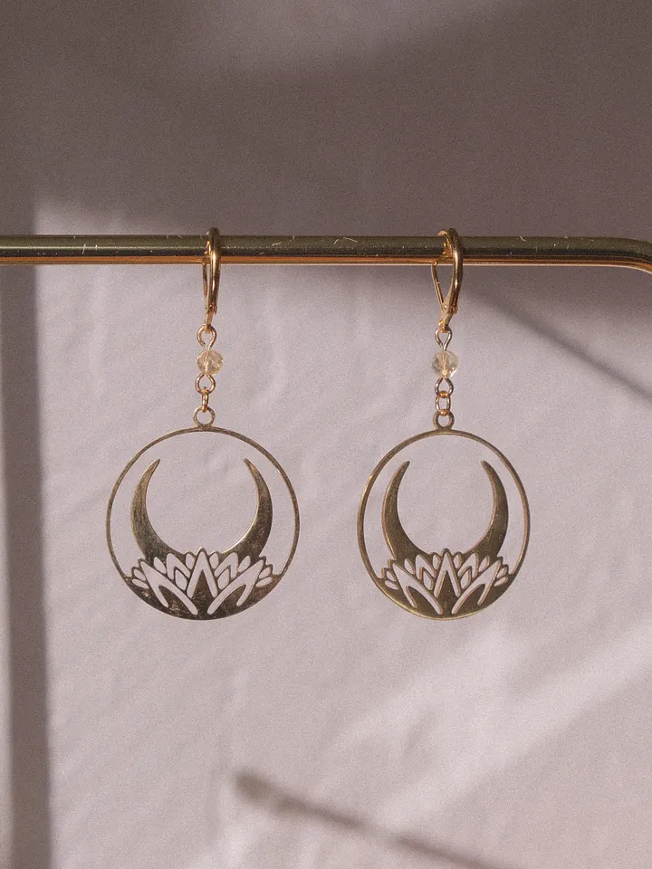 Lotus moon - Citrine earrings product image (1)