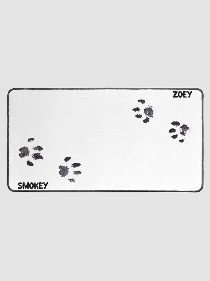 Smokey & Zoey Paw Print Desk Mat (White) product image (1)