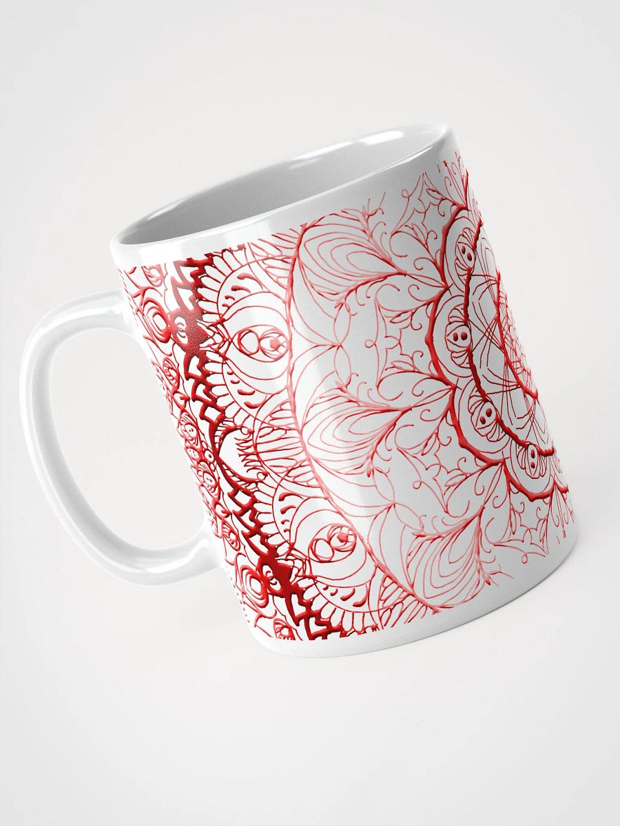 Radiant Red Mandala White Glossy Mug product image (4)