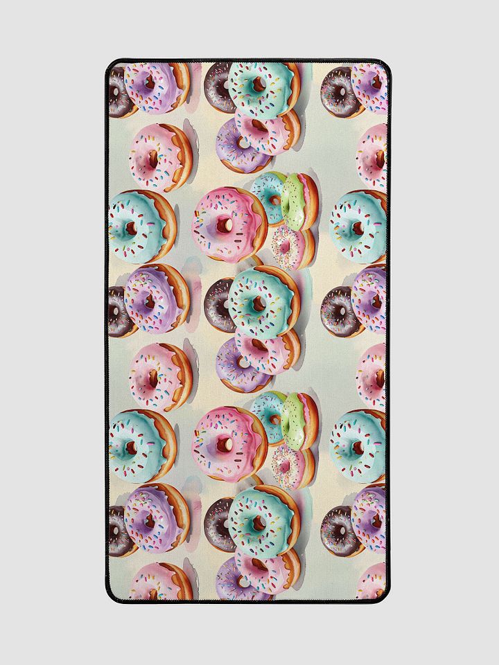 Desk Mat (31.5x15.5 inches) - Pastel Sprinkled Donuts on a Watercolor Background product image (2)
