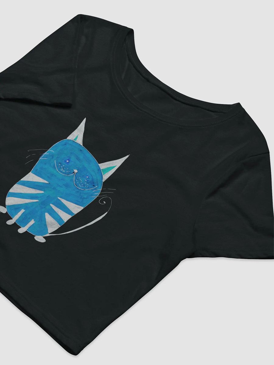 Abstract Whimsical Fun Striped Cat Ladies Cropped T Shirt product image (8)
