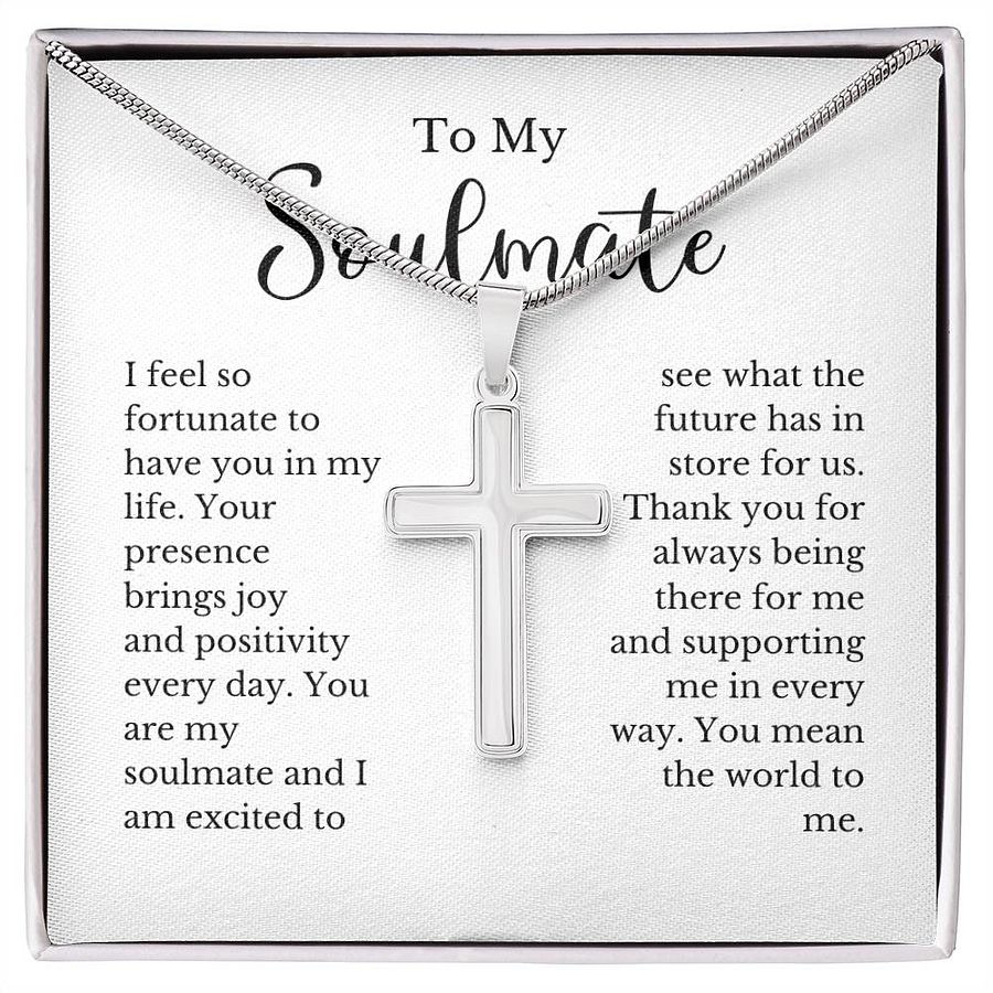 Soulmate Cross Necklace - You Mean The World To Me product image (1)