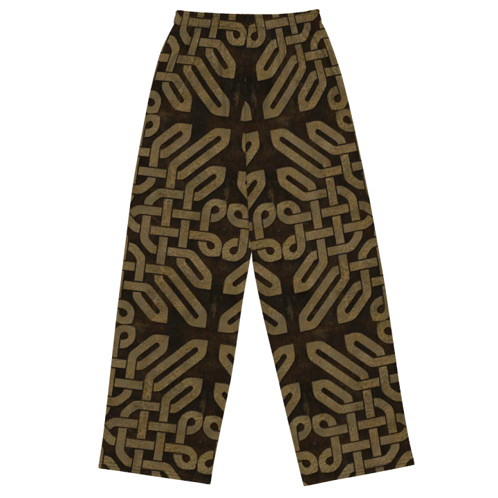Faux Leather Graphic Celtic Knot Wideleg Pants product image (1)