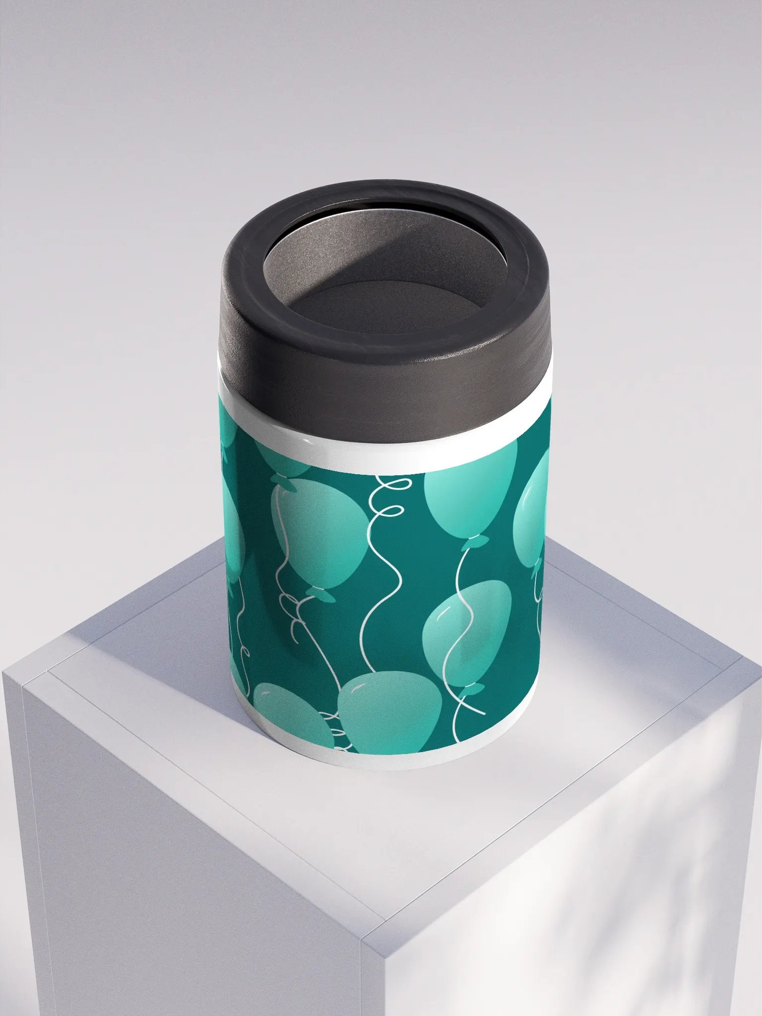 Teal Balloon Part Time! Stainless Steel Koozie product image (4)