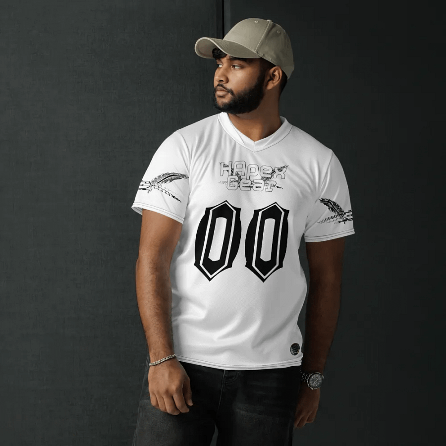 Capital NEFFEX - White - Recycled Unisex Sports Jersey - White HApex Gear Black Logo product image (6)