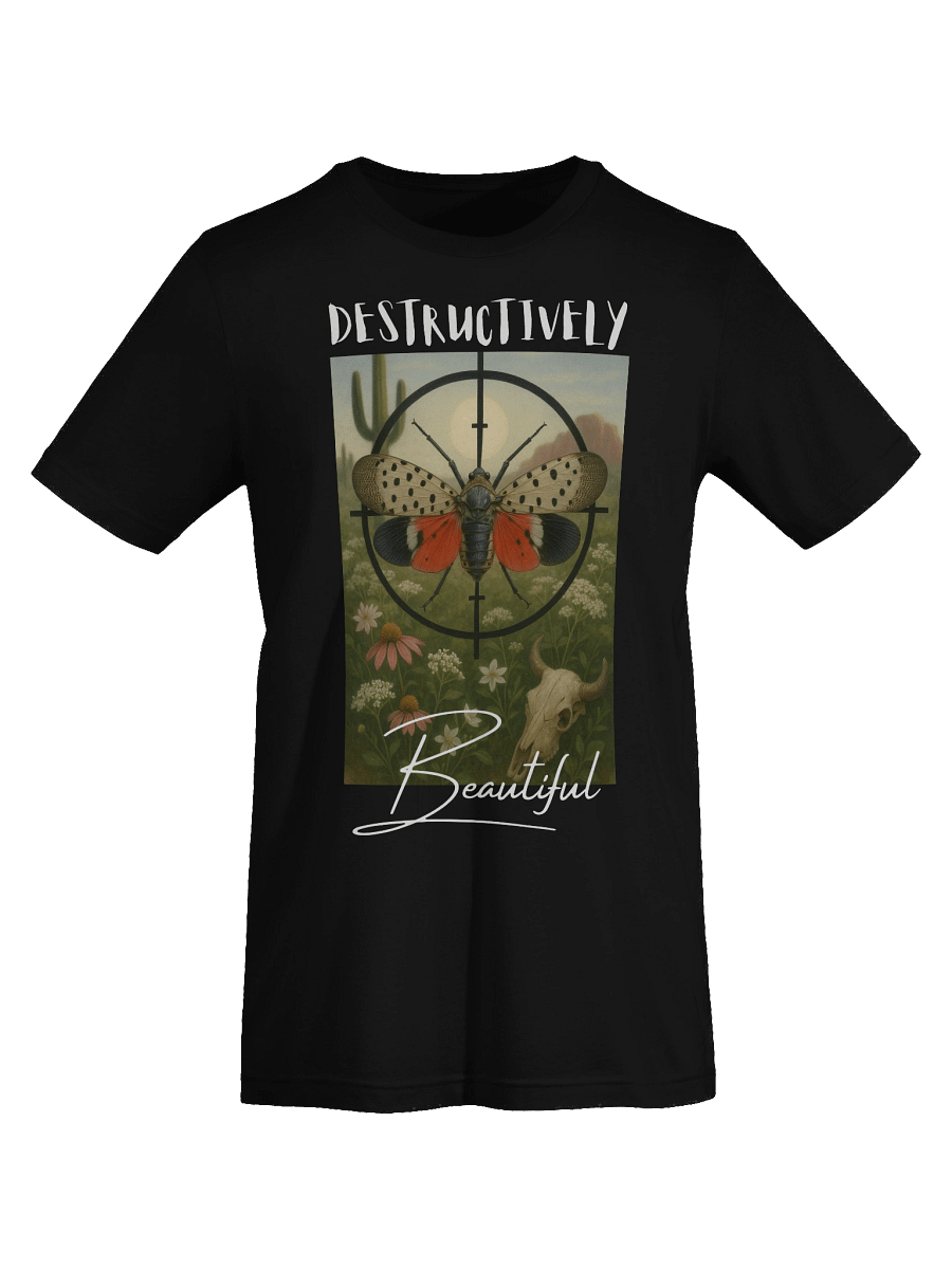 "Destructively Beautiful" Spotted Lanternfly Crosshair T-Shirt product image (76)