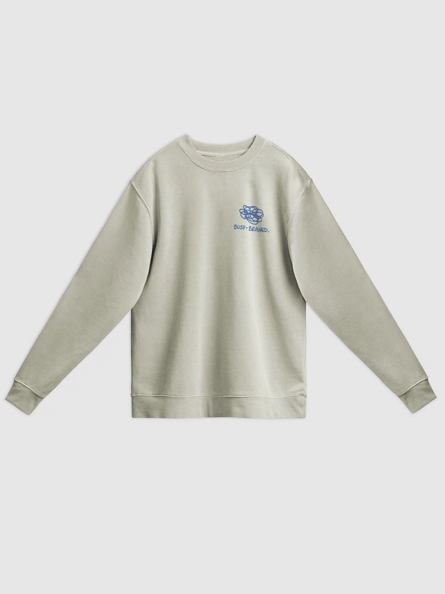 BUSY-BRAINED (sm. teal design) printed pigment crewneck product image (5)