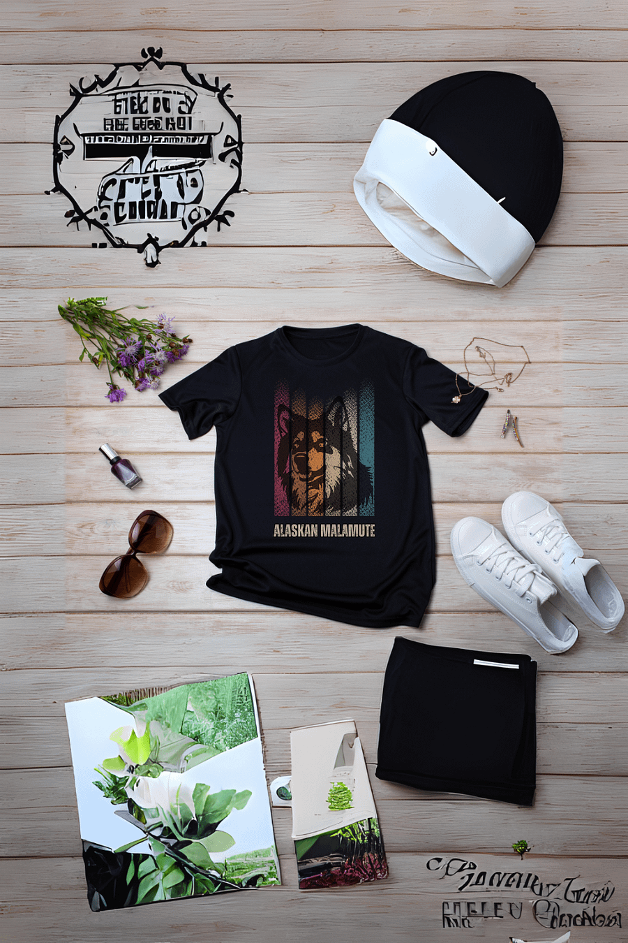 Alaskan Malamute Dark Gradation Color Regular Fit T-shirt product image (1)