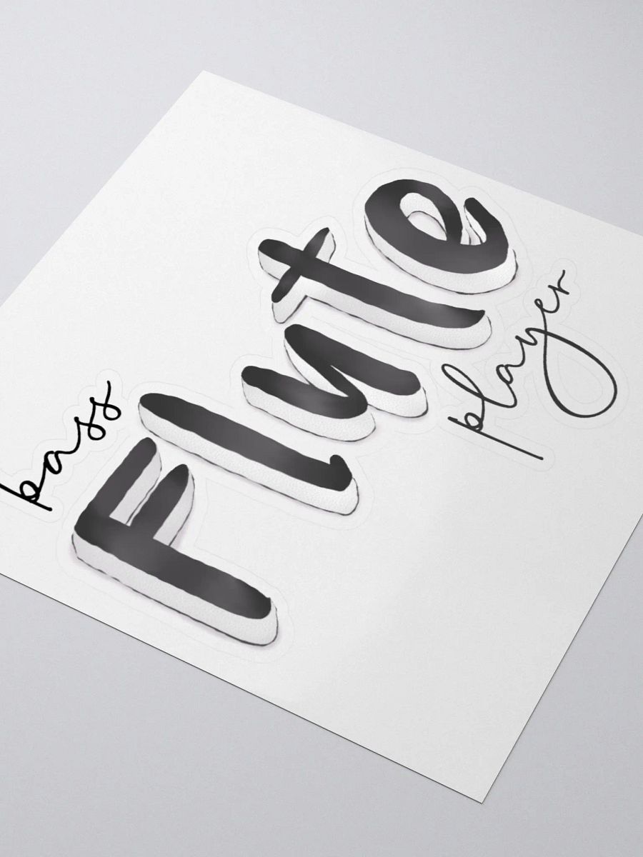 3D Bass Flute Player Typography Sticker product image (3)