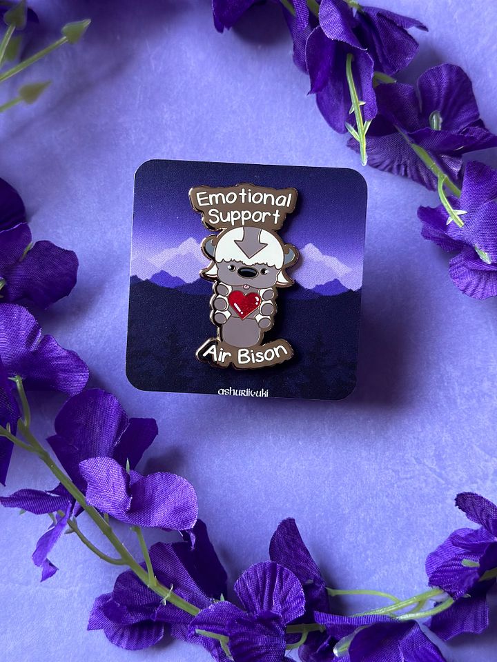 Emotional Support Air Bison Enamel Pin product image (1)