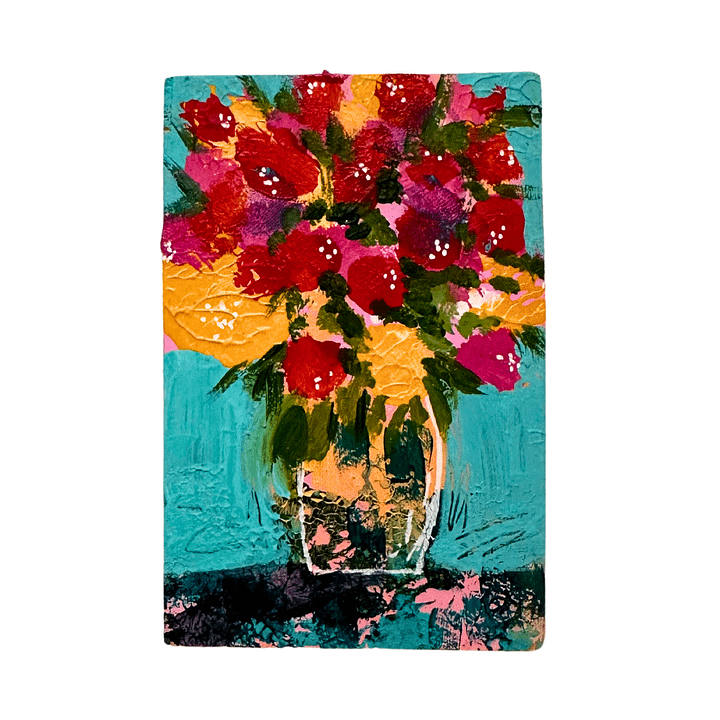 Pocket-Sized Beauty: Vibrant Floral Mini Painting & Display Stand product image (2)