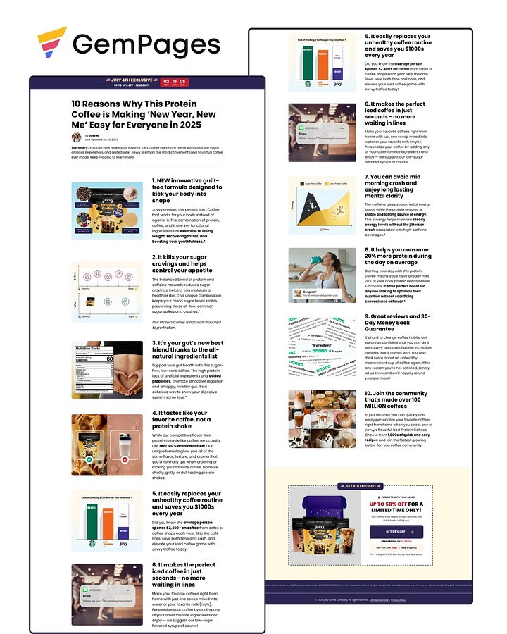Javvy Coffe Listicle Page | GemPages product image (1)