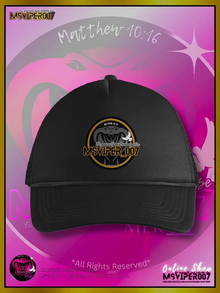 Trucker Hat - "MsViper_007™ Brand Classic [yllw-gld/blk emblem] Support&Sport" Foam Trucker Hat by Anna H. product image (1)
