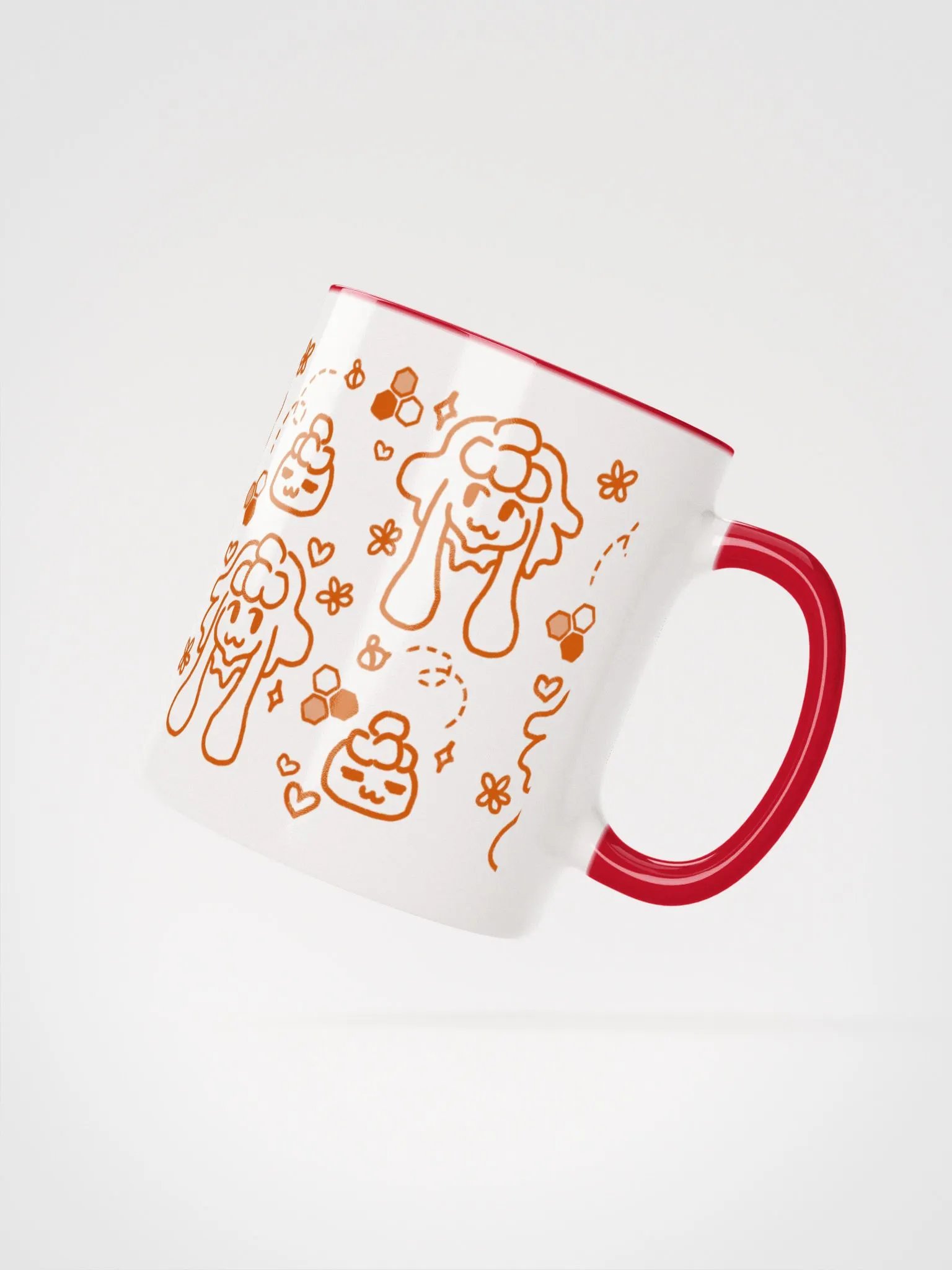 ceramic honeyy mug - orange print product image (8)