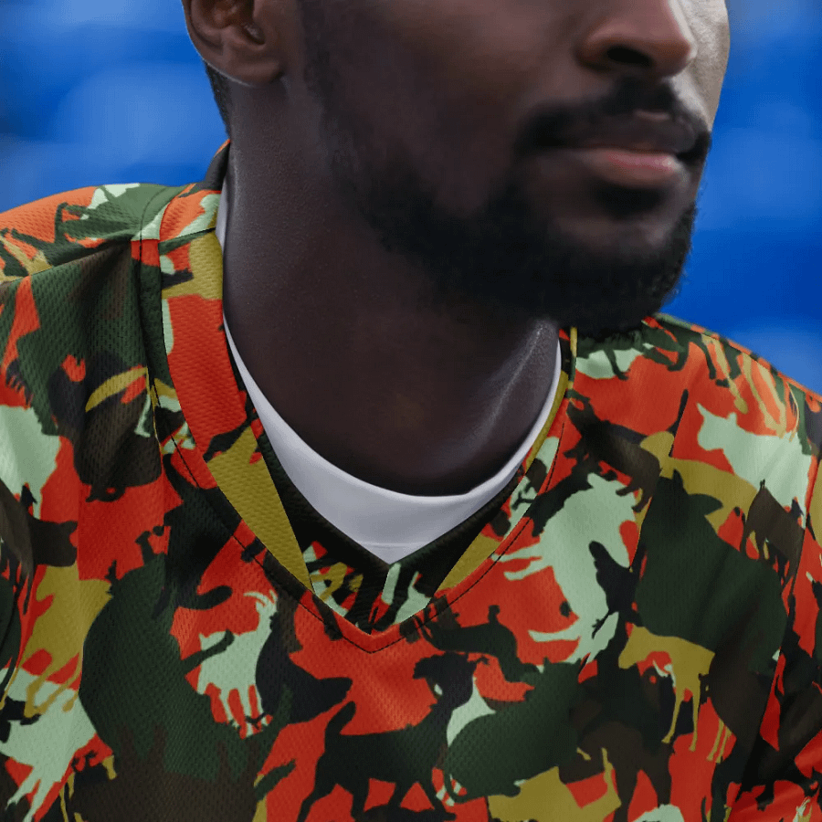 FARMOUFLAGE SAFE HUNTING CAMO RECYCLED UNISEX SPORTS JERSEY product image (10)