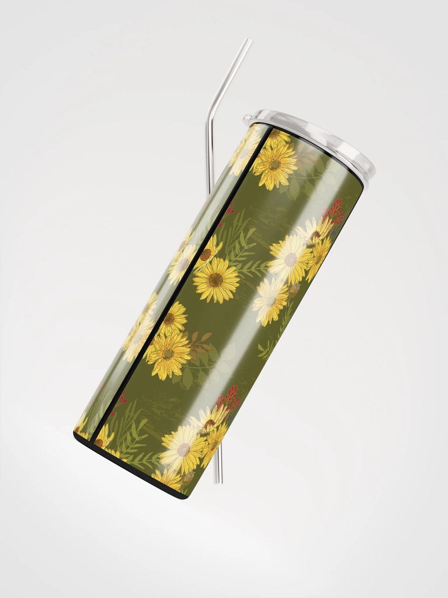 Helianthus Sunflower 20-ounce Stainless Steel Tumbler with Straw - Green product image (11)