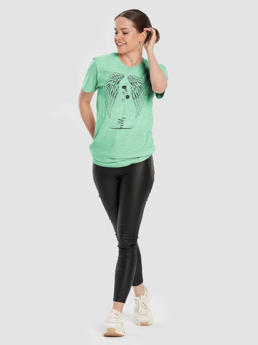 Wings, Roses and Whole Lot of Faith T-Shirt | Faithful Art Angel Wing T-Shirt | Spiritual Apparel product image (6)