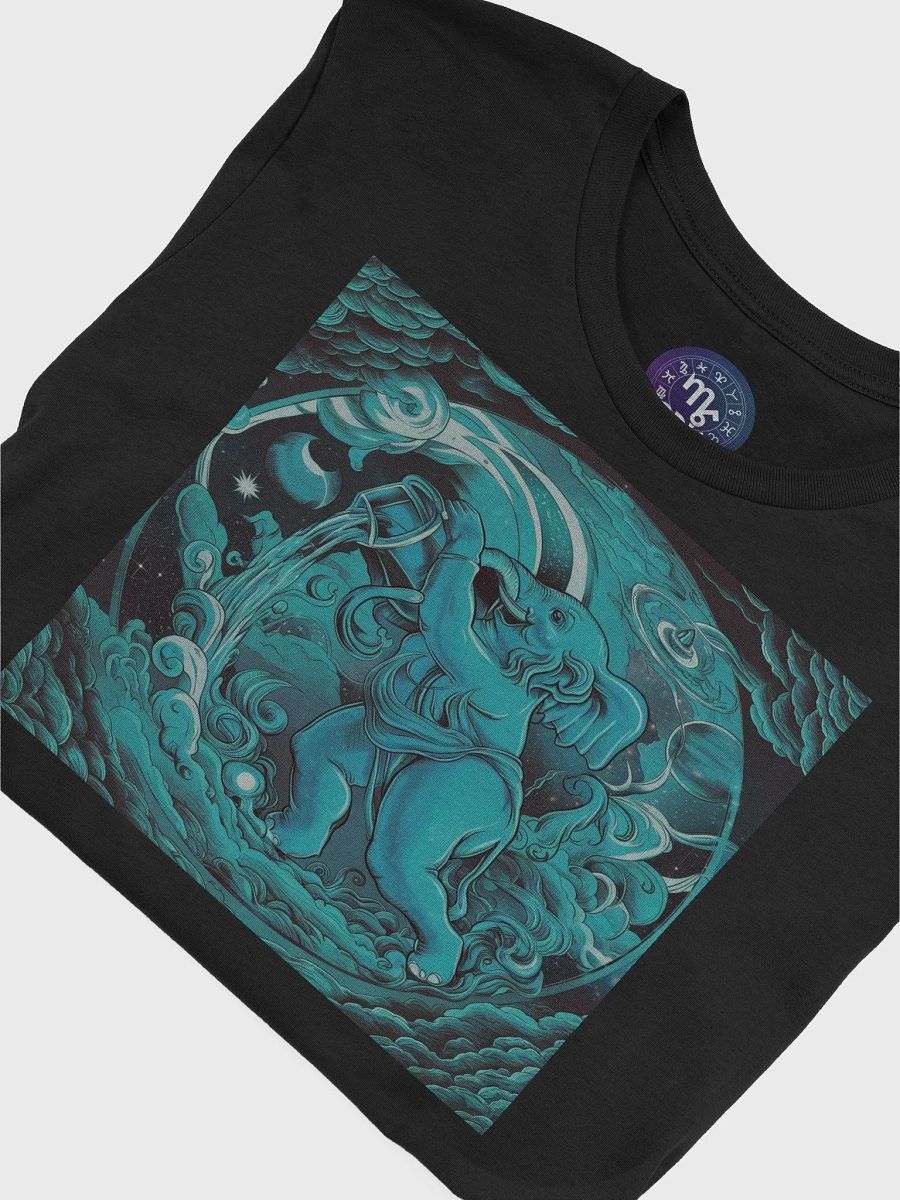 Exclusive Unisex Aquarius Zodiac T-Shirt - Ethereal Water Bearer with Celestial Waves product image (7)