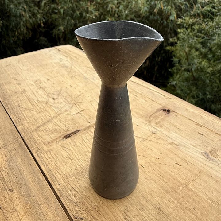 🎎 Mid-Showa Aluminum Tokkuri – Small Sake Flask – Japan Antique Roadshow product image (1)