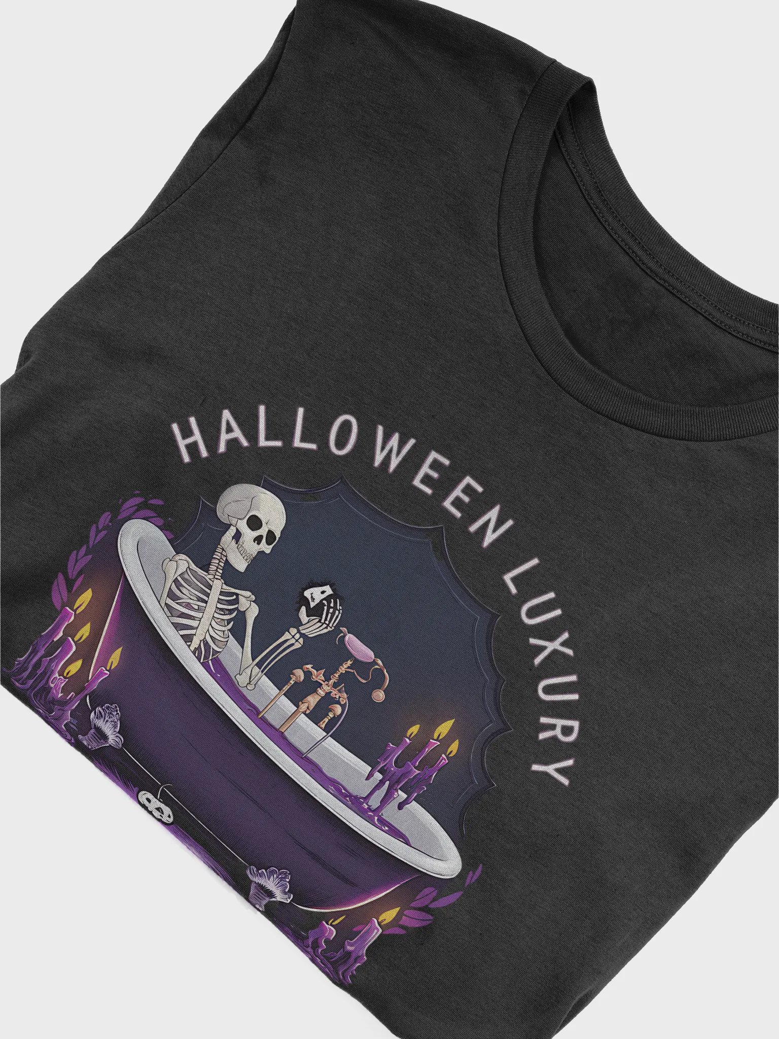 Halloween Luxury Skeleton in a Tub Unisex T-Shirt product image (5)