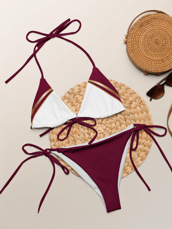 Low Rise Cheeky String Bikini, Maroon Bottoms product image (1)