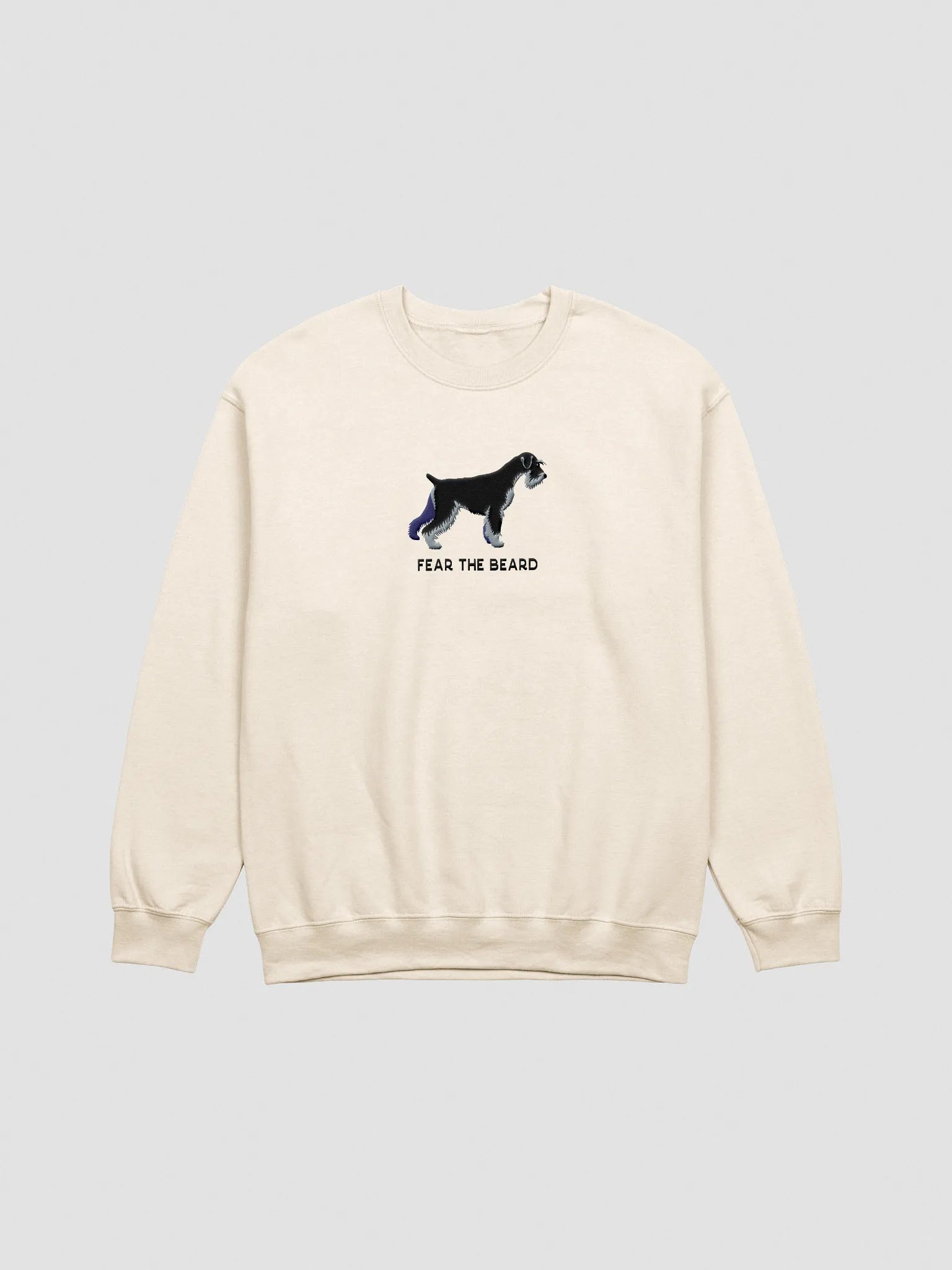 Fear the Beard Sweatshirt (Embroidered) of a Standard Schnauzer(Black & Silver) product image (3)