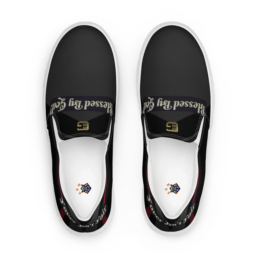 BBG Black with Red Stripe Men's Slip Ons product image (1)
