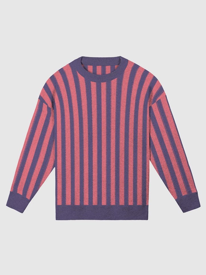 Pink and Violet Striped Relaxed Fit Sweater product image (3)