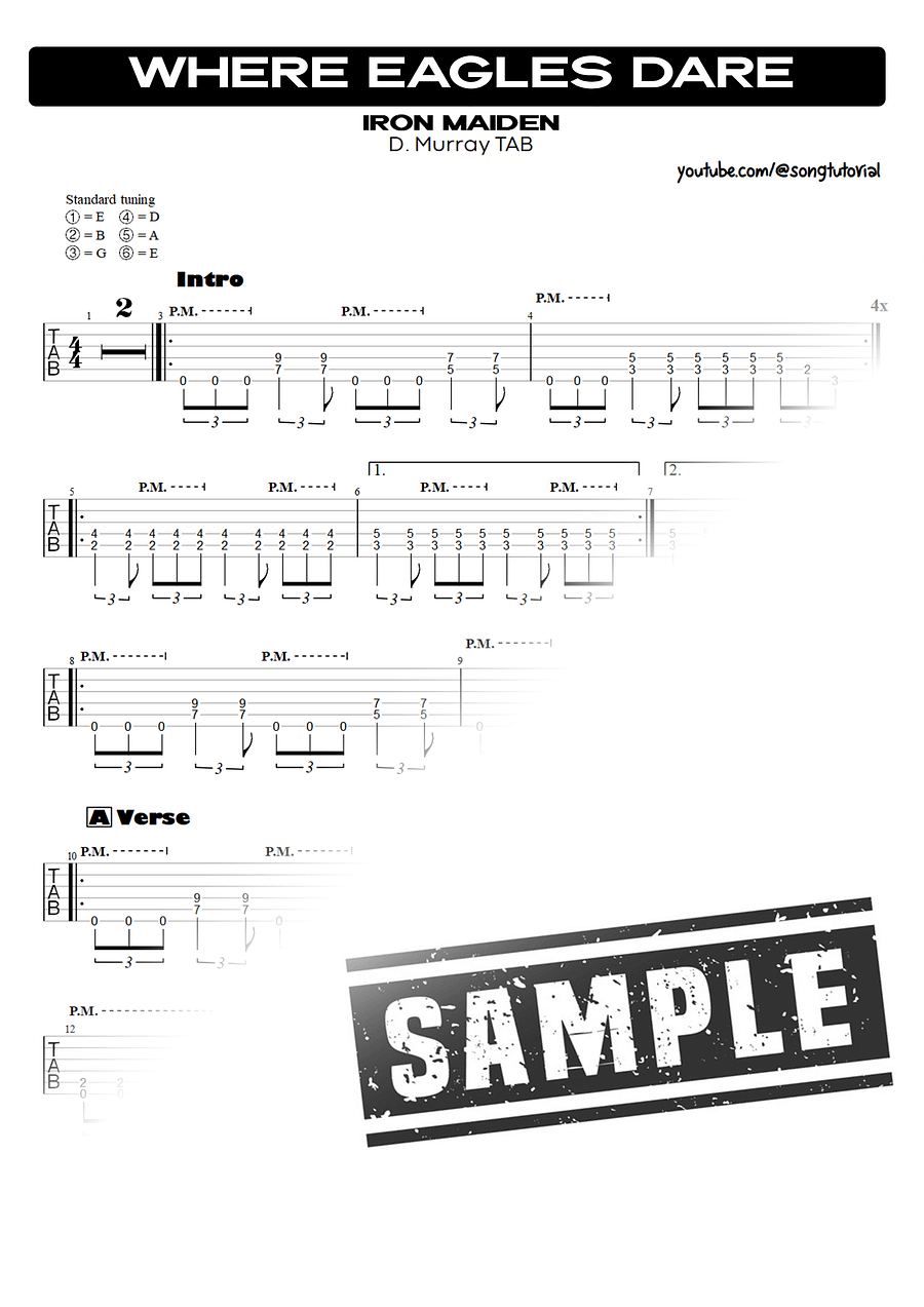 Where Eagles Dare PDF TAB + Backing Track MP3 product image (2)