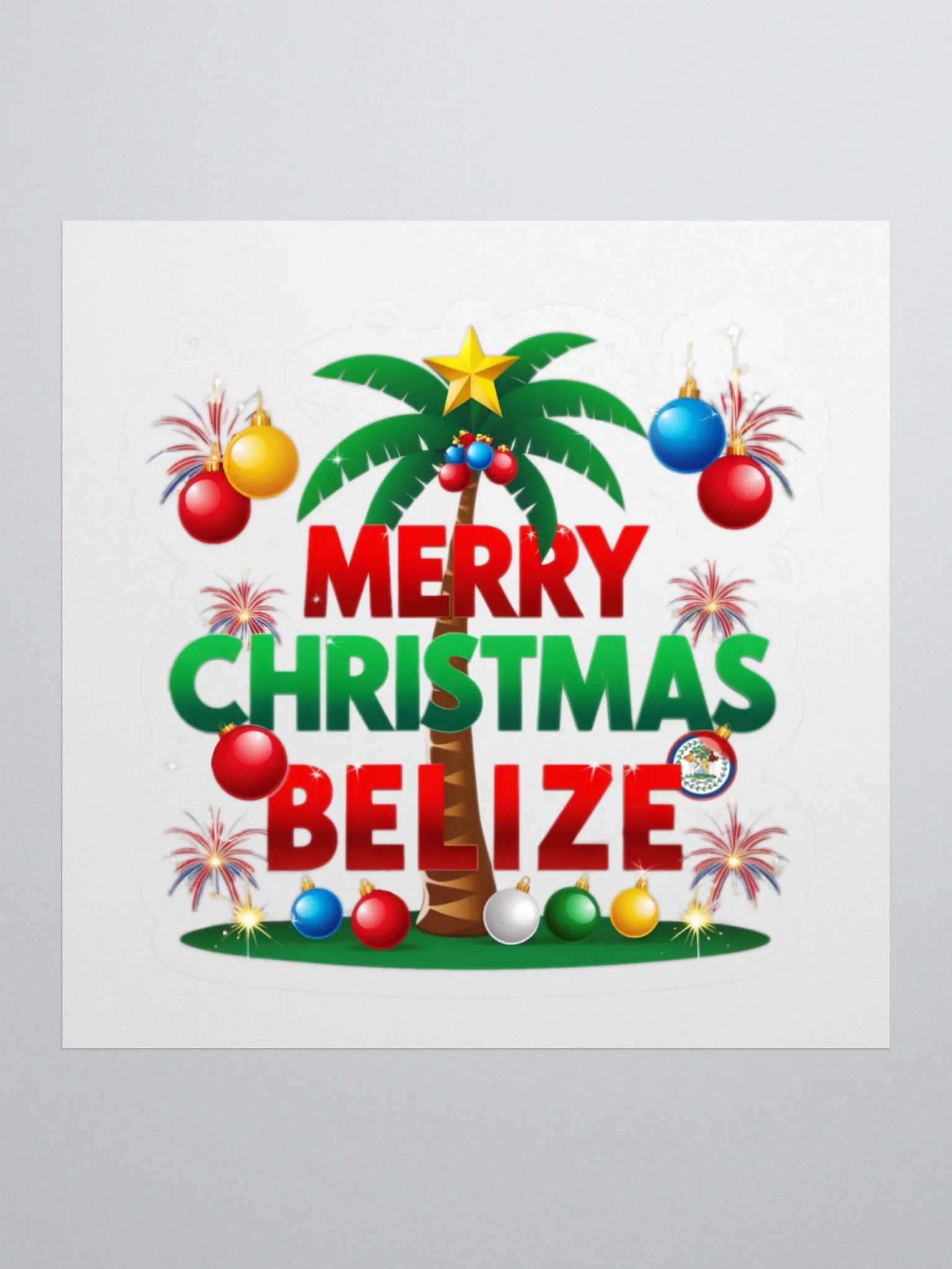 Tropical Belize Christmas Kiss Cut Stickers product image (1)