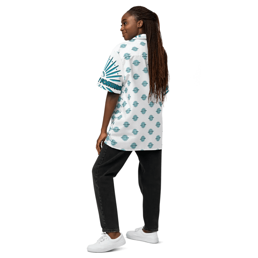 A NEW WAY FORWARD Turquoise Geometric Hawaiian Shirt product image (12)