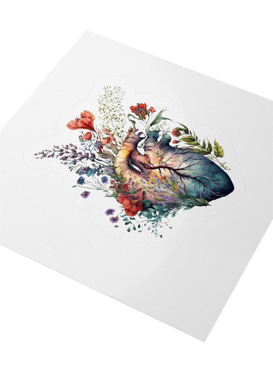 Wildflower Heart Sticker – Floral Anatomy Watercolor product image (9)