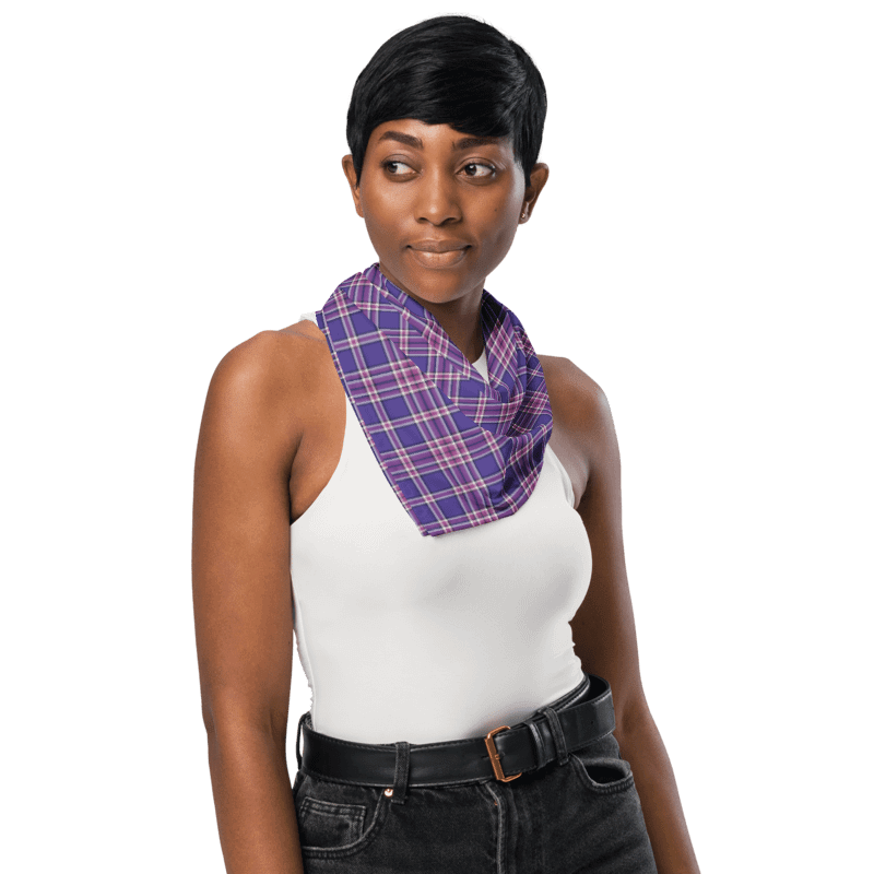 Orchid and Violet Plaid Bandana product image (3)
