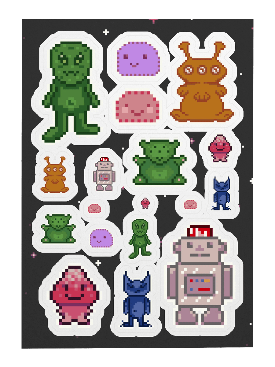 Outta Space Pixels sticker sheet product image (3)